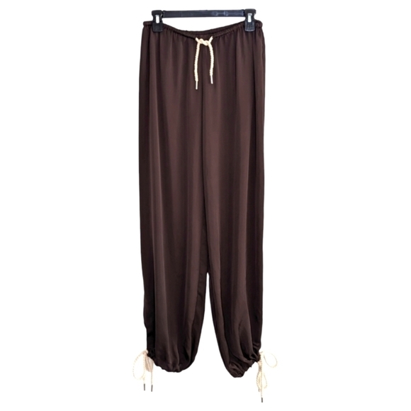 Rumored Sultry Cinch Harem Pants Drawstring Waist And Ankles Pinecone Brown S - Picture 12 of 13